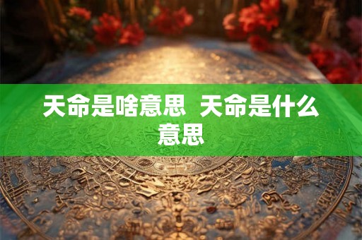天命是啥意思  天命是什么意思