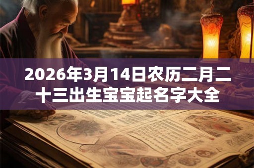 2026年3月14日农历二月二十三出生宝宝起名字大全