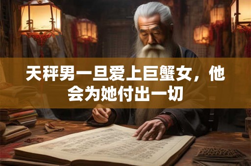 天秤男一旦爱上巨蟹女，他会为她付出一切