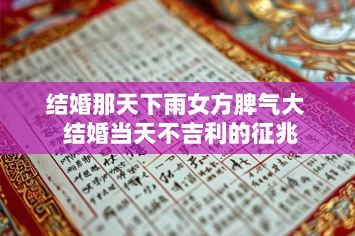 结婚那天下雨女方脾气大  结婚当天不吉利的征兆