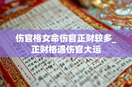 伤官格女命伤官正财较多_正财格遇伤官大运