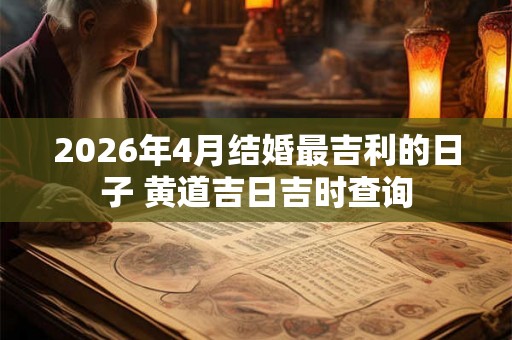 2026年4月结婚最吉利的日子 黄道吉日吉时查询
