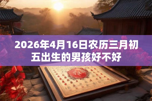 2026年4月16日农历三月初五出生的男孩好不好 2026年4月16日农历三月初五出生的男孩好不好
