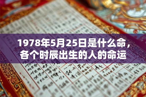 1978年5月25日是什么命，各个时辰出生的人的命运
