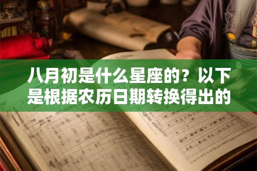 八月初是什么星座的？以下是根据农历日期转换得出的结果