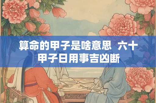 算命的甲子是啥意思  六十甲子日用事吉凶断