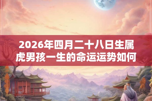 2026年四月二十八日生属虎男孩一生的命运运势如何？