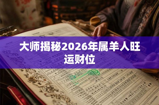 大师揭秘2026年属羊人旺运财位