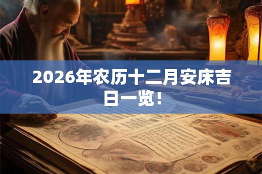 2026年农历十二月安床吉日一览！