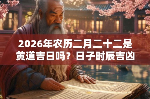 2026年农历二月二十二是黄道吉日吗?日子时辰吉凶? 2026年农历二月二十二是黄道吉日吗?日子时辰吉凶?