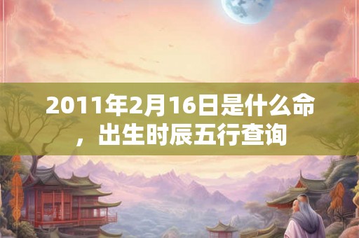 2011年2月16日是什么命，出生时辰五行查询