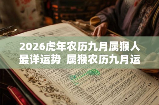 2026虎年农历九月属猴人最详运势  属猴农历九月运势怎么样