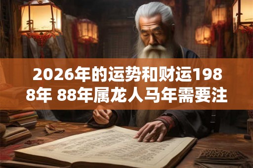 2026年的运势和财运1988年 88年属龙人马年需要注意什么