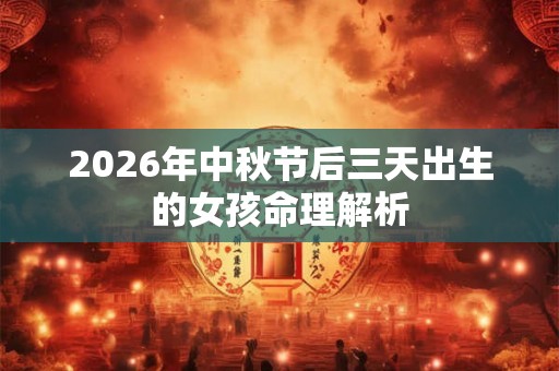2026年中秋节后三天出生的女孩命理解析