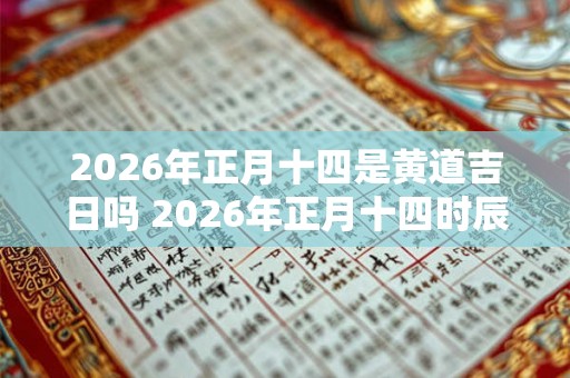 2026年正月十四是黄道吉日吗 2026年正月十四时辰吉凶