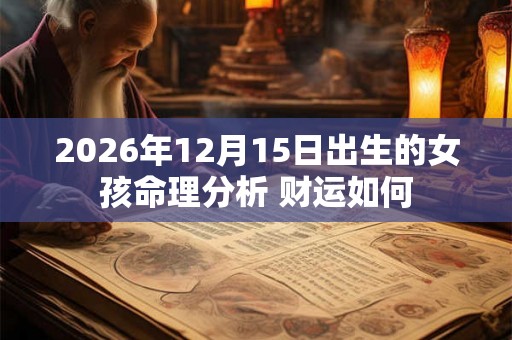 2026年12月15日出生的女孩命理分析 财运如何