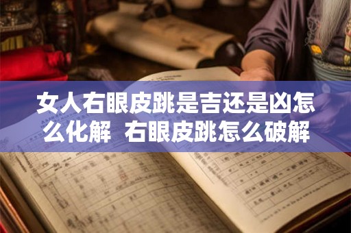 女人右眼皮跳是吉还是凶怎么化解  右眼皮跳怎么破解霉运