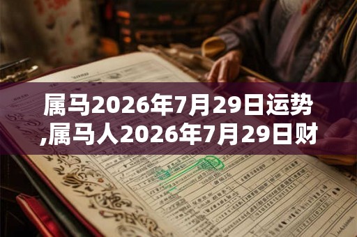 属马2026年7月29日运势,属马人2026年7月29日财运,生肖马2026年7月29日运势 属马2026年7月29日运势,属马人2026年7月29日财运,生肖马2026年7月29日运势