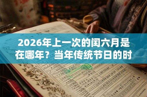2026年上一次的闰六月是在哪年？当年传统节日的时间你知道吗？