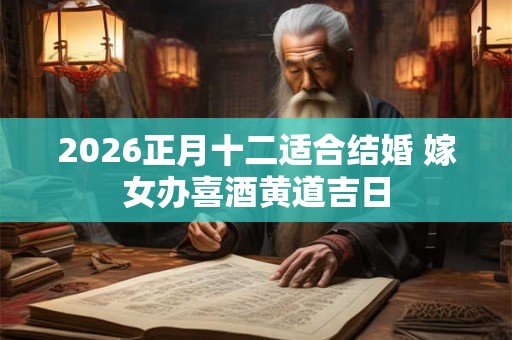 2026正月十二适合结婚 嫁女办喜酒黄道吉日