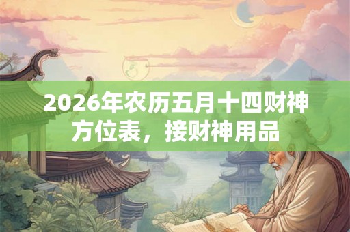 2026年农历五月十四财神方位表，接财神用品