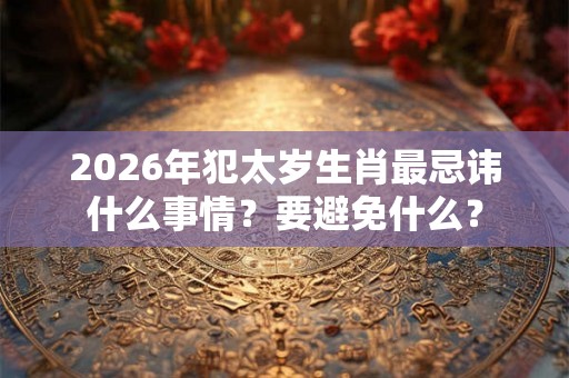 2026年犯太岁生肖最忌讳什么事情?要避免什么? 2026年犯太岁生肖最忌讳什么事情?要避免什么?