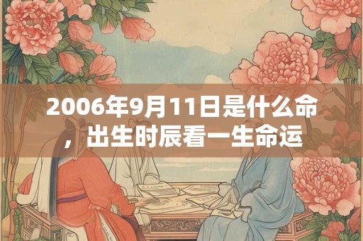 2006年9月11日是什么命，出生时辰看一生命运