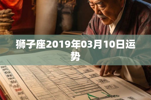 狮子座2019年03月10日运势
