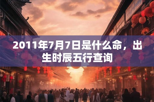 2011年7月7日是什么命，出生时辰五行查询