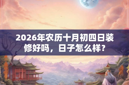 2026年农历十月初四日装修好吗，日子怎么样？