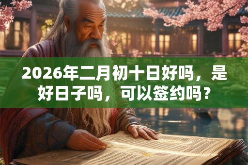 2026年二月初十日好吗，是好日子吗，可以签约吗？