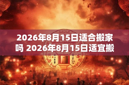 2026年8月15日适合搬家吗 2026年8月15日适宜搬家吗