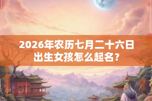 2026年农历七月二十六日出生女孩怎么起名？