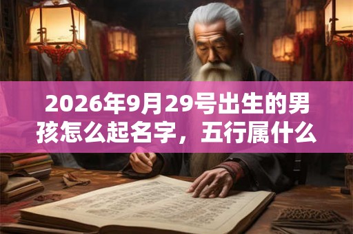 2026年9月29号出生的男孩怎么起名字，五行属什么