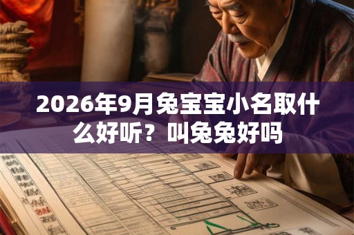2026年9月兔宝宝小名取什么好听？叫兔兔好吗