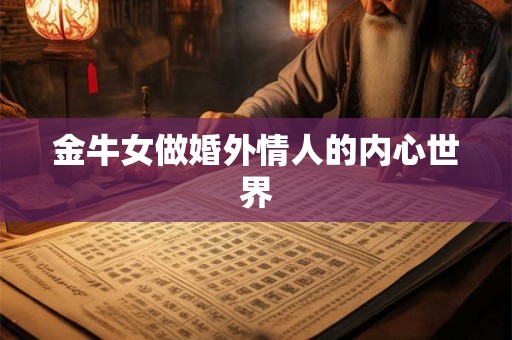 金牛女做婚外情人的内心世界