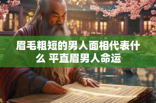 眉毛粗短的男人面相代表什么 平直眉男人命运
