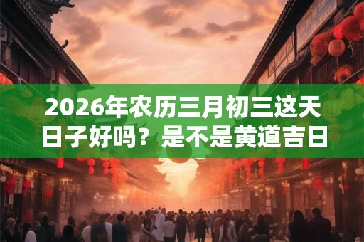 2026年农历三月初三这天日子好吗？是不是黄道吉日？