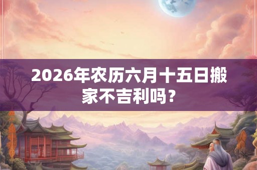 2026年农历六月十五日搬家不吉利吗? 2026年农历六月十五日搬家不吉利吗?