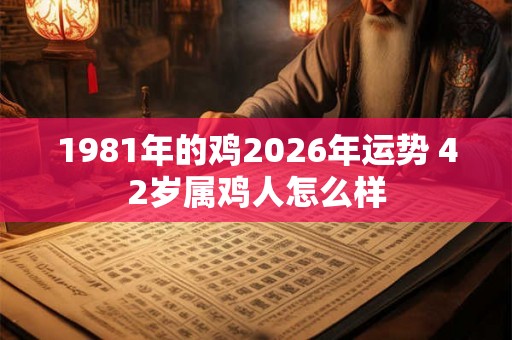 1981年的鸡2026年运势 42岁属鸡人怎么样