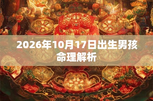 2026年10月17日出生男孩命理解析
