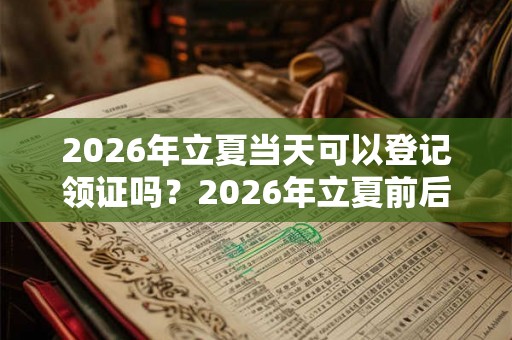 2026年立夏当天可以登记领证吗？2026年立夏前后领证吉日