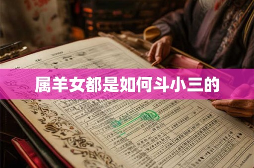 属羊女都是如何斗小三的