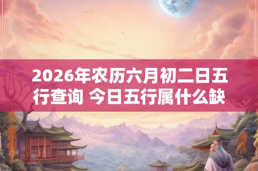 2026年农历六月初二日五行查询 今日五行属什么缺什么