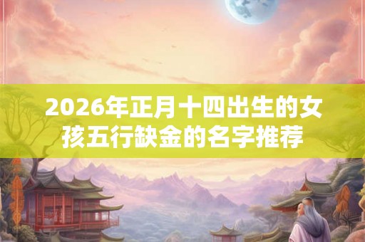 2026年正月十四出生的女孩五行缺金的名字推荐