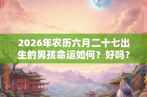 2026年农历六月二十七出生的男孩命运如何？好吗？