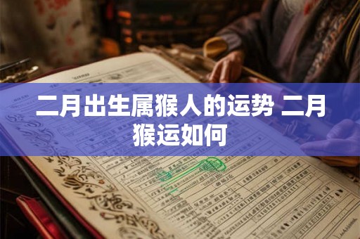 二月出生属猴人的运势 二月猴运如何