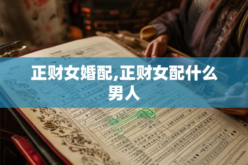 正财女婚配,正财女配什么男人