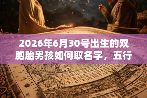 2026年6月30号出生的双胞胎男孩如何取名字，五行属什么