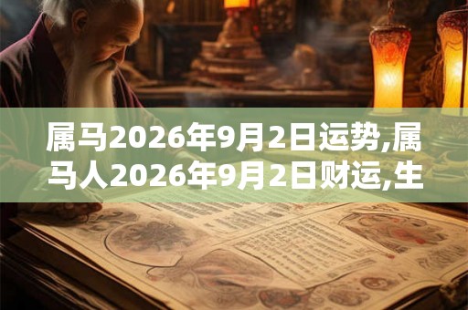 属马2026年9月2日运势,属马人2026年9月2日财运,生肖马2026年9月2日运势
